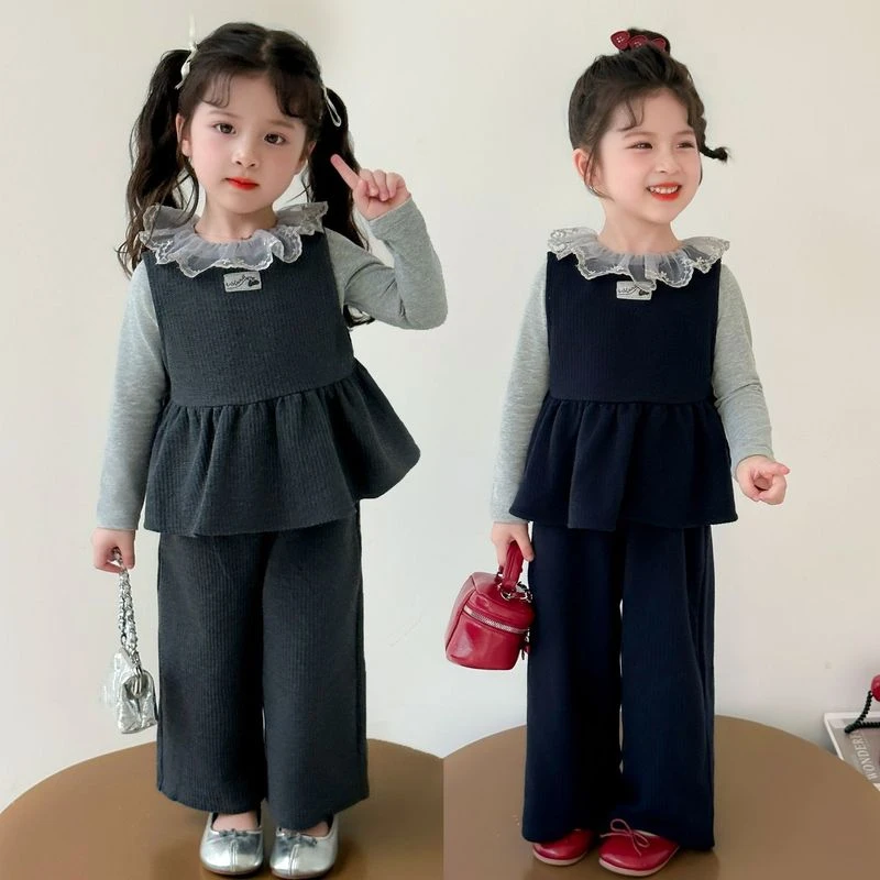 女童套装春秋季2025新款时髦洋气儿童秋装女宝宝春秋韩版三件套潮