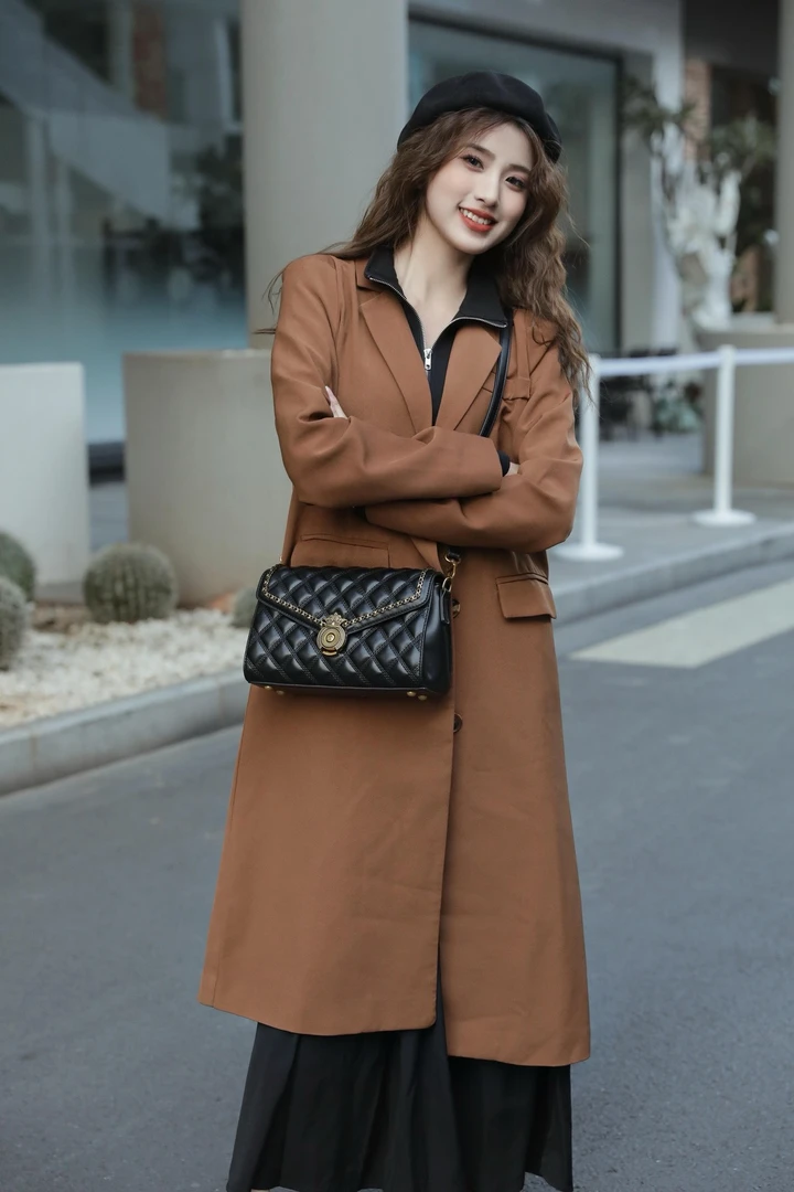 爆款时尚百搭菱格小香风.6566手提单肩斜背女包