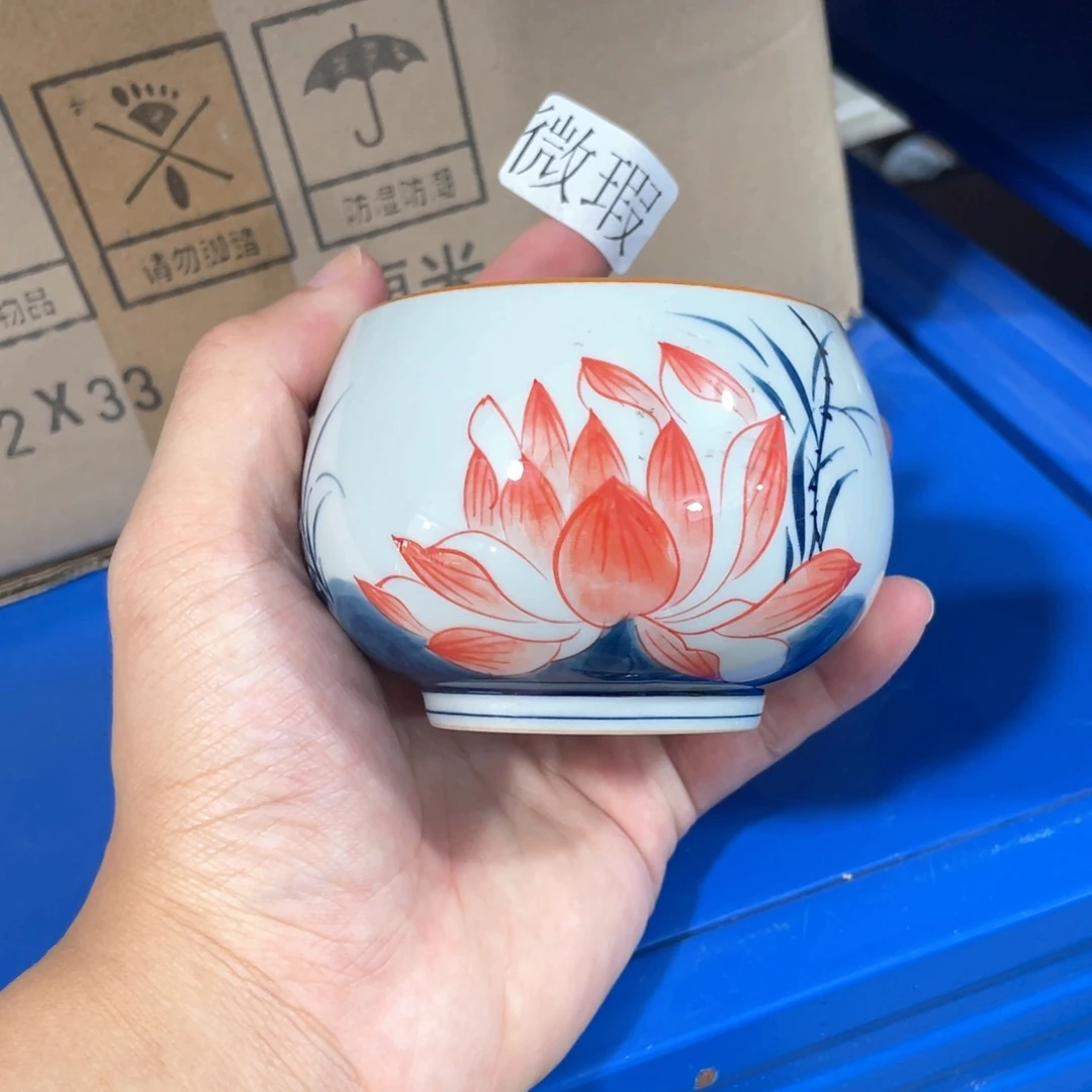 釉下手绘茶具微瑕
