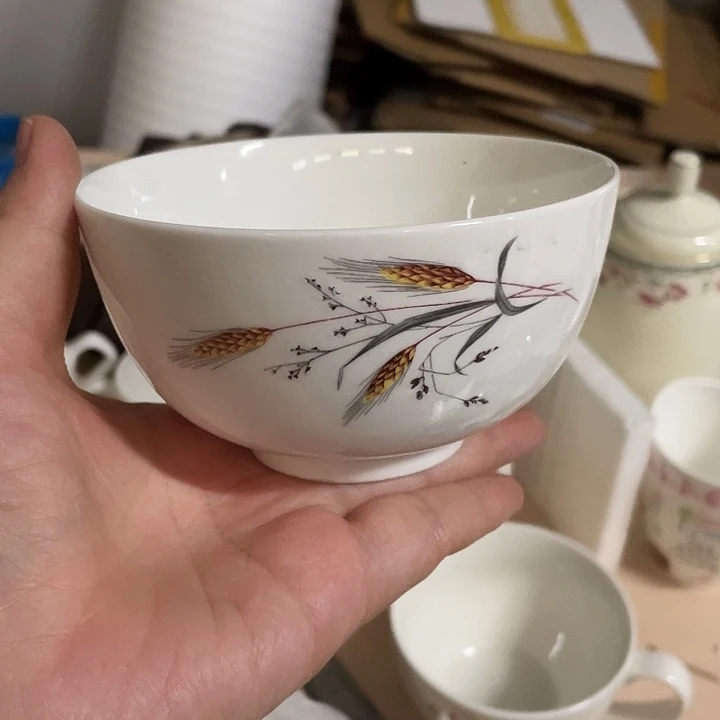 杯瓷片 汉语麦穗5英寸米饭碗一个