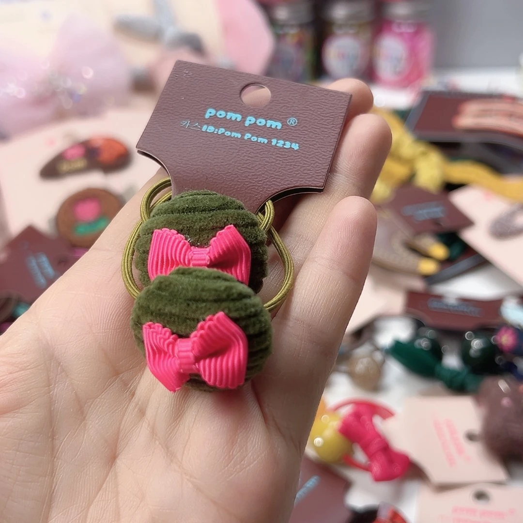 Pom绿绒发圈儿童韩国