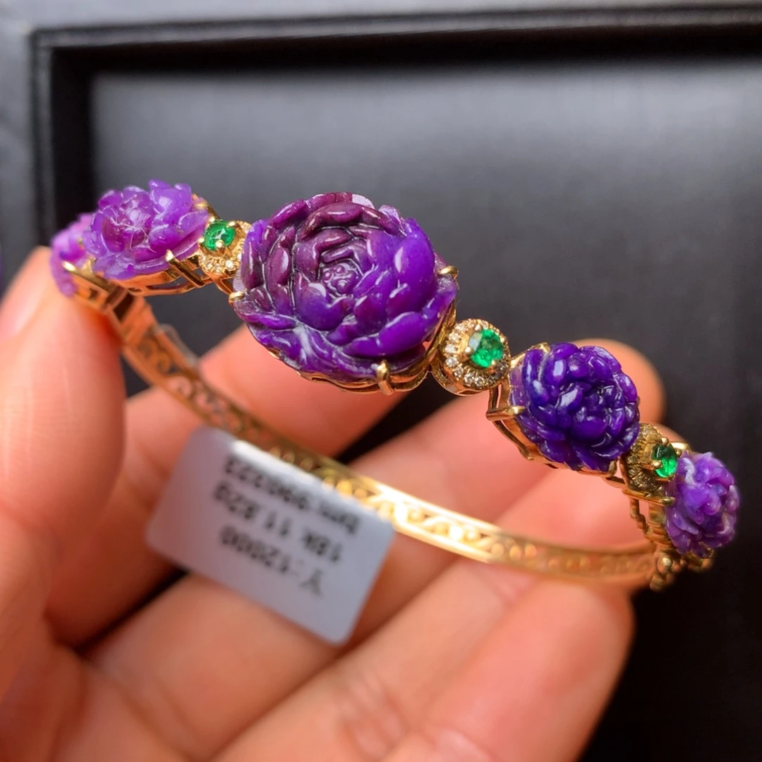 苏纪石（舒俱来）18K金镶嵌手镯