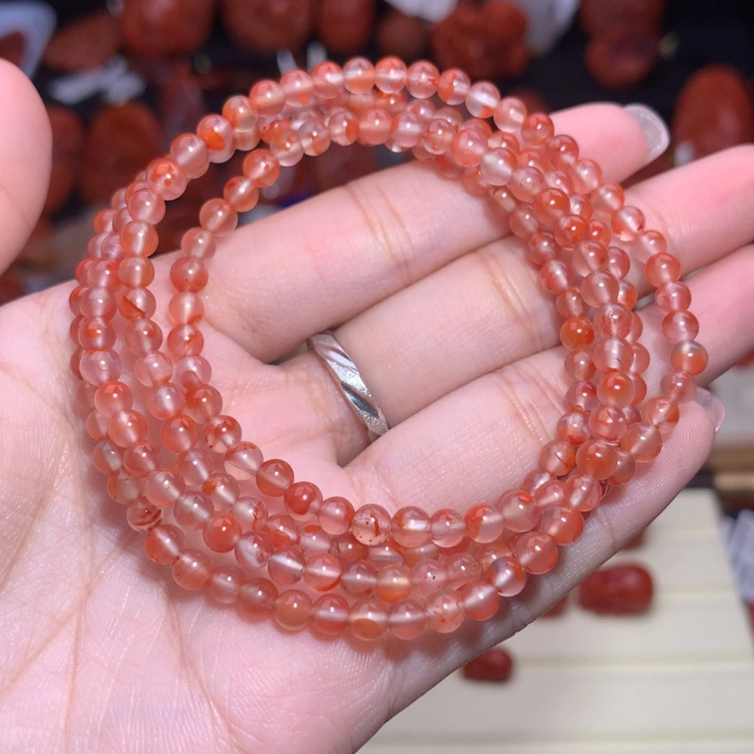 南红玛瑙未镶嵌珠宝半成品卡4小米珠