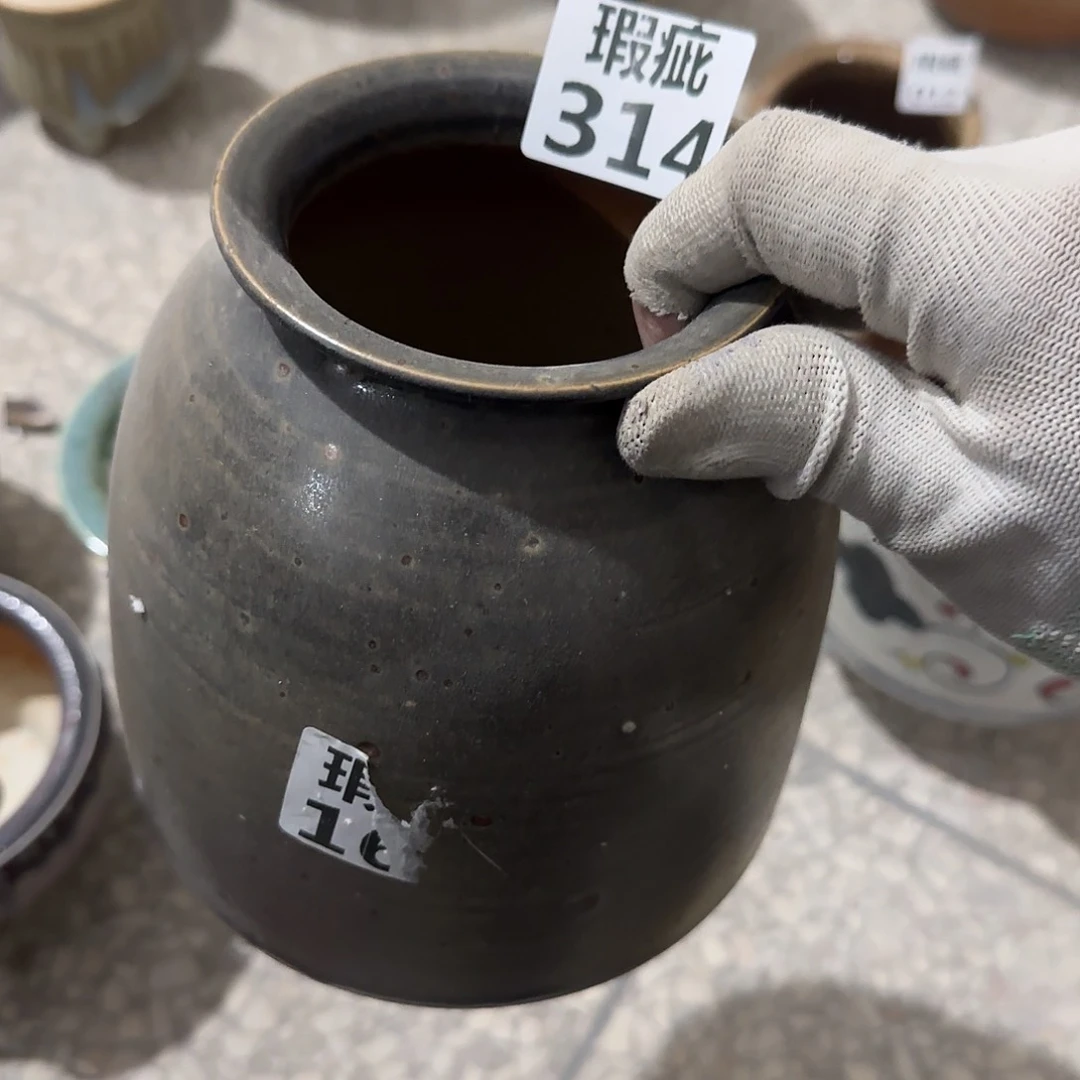 瓷片景德镇手工花盆次品