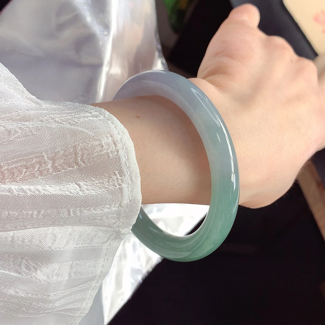 未镶嵌手镯翡翠天然A货翡翠58-59江南烟雨朦胧美镯20号