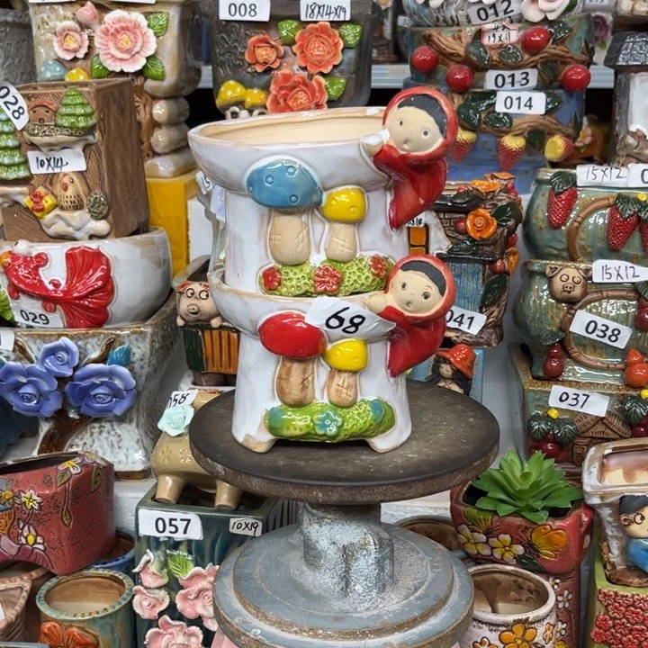 紫砂花盆粗陶材质多肉花盆