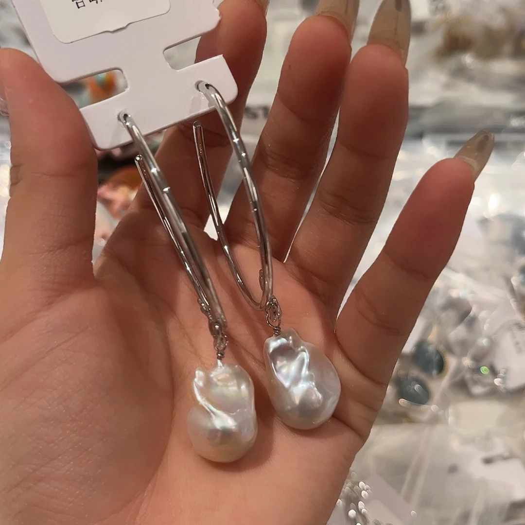 合金淡水珍珠耳饰