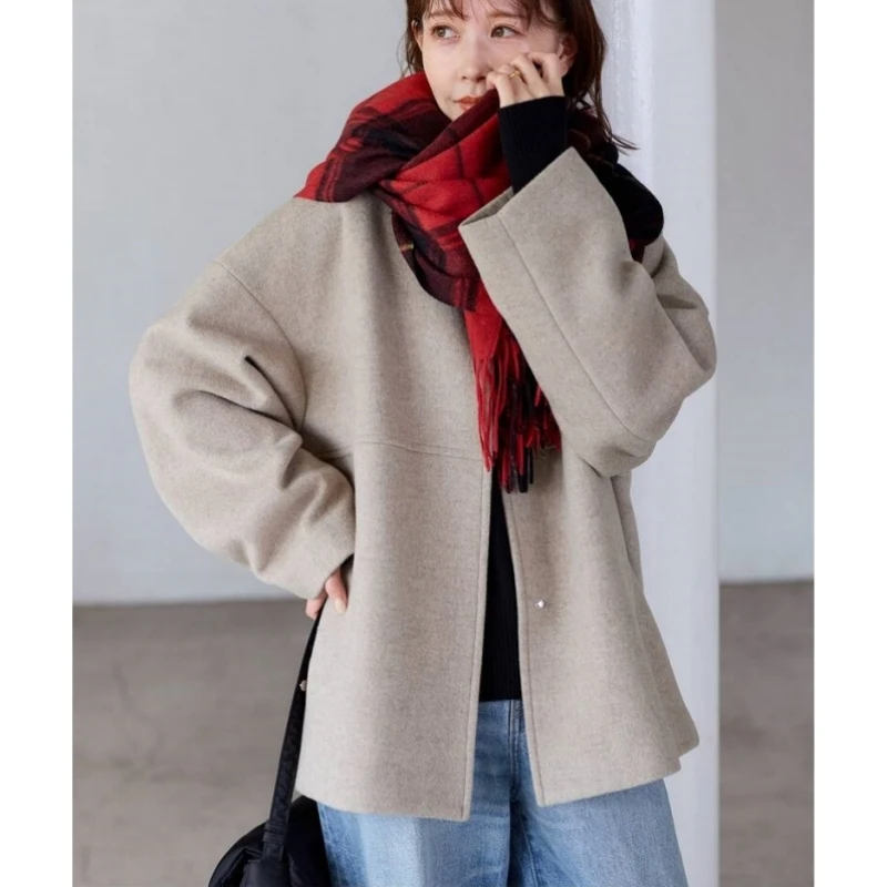 【胖虎家】J  秋冬上新 Super140超细羊毛保暖宽松外套