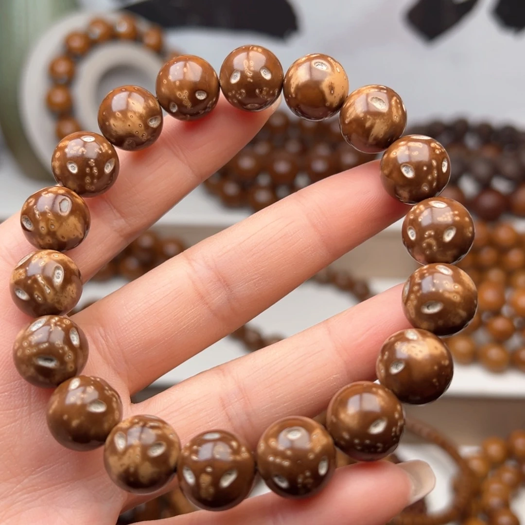 紫金鼠手串小****赁12.9花皮手串