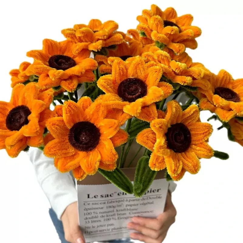 成品扭扭棒向日葵一举夺魁DIY花束鲜花高考中考手工礼物居家摆件