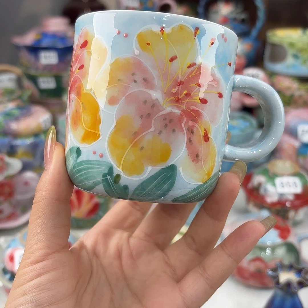 瓷片景德镇手绘高温釉下彩陶瓷茶具