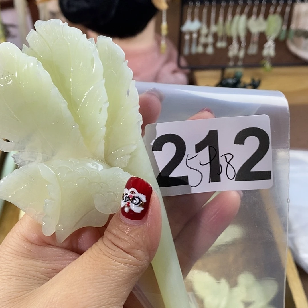 蛇纹石玉玉簪合金漠**寒