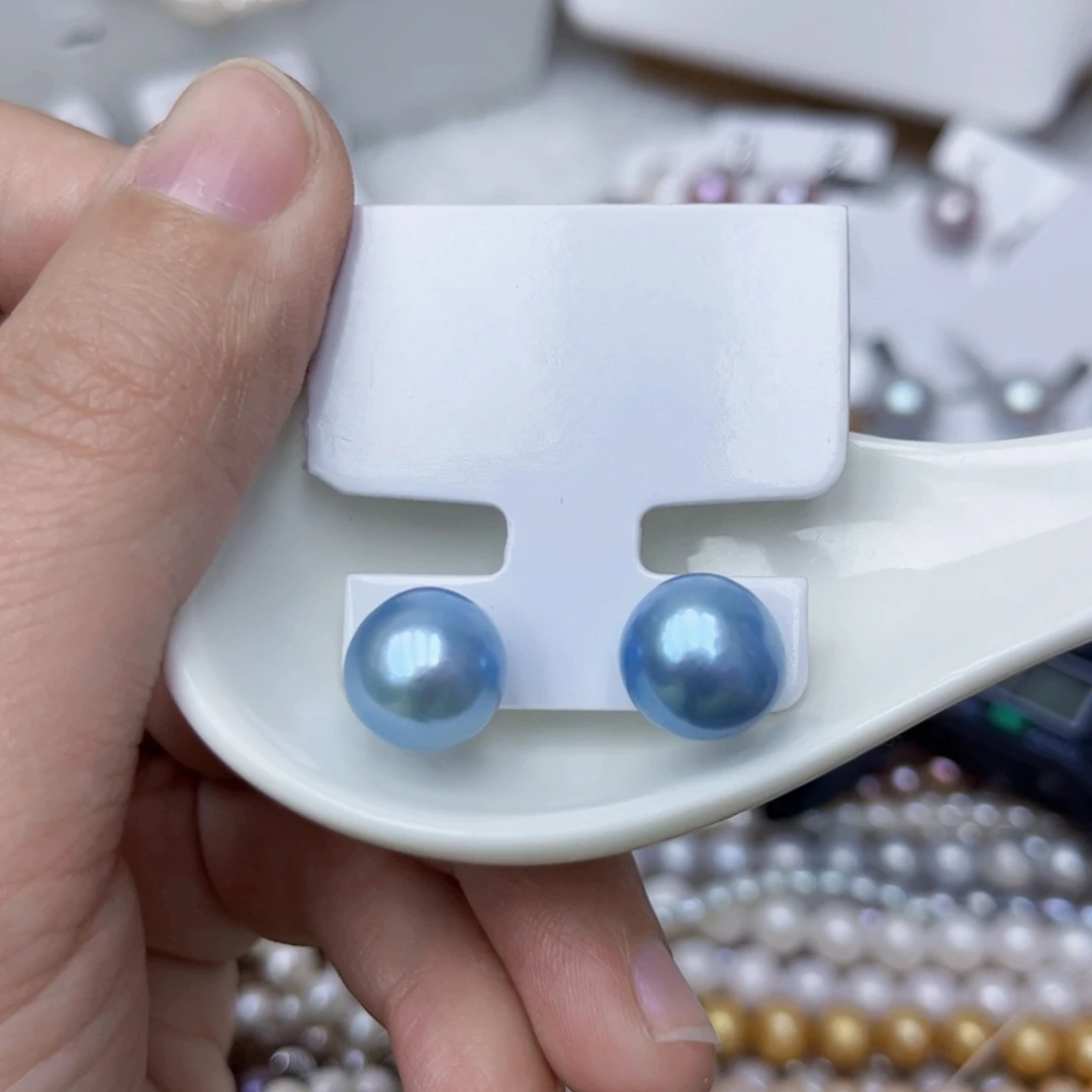 淡水珍珠耳饰银S925镶嵌