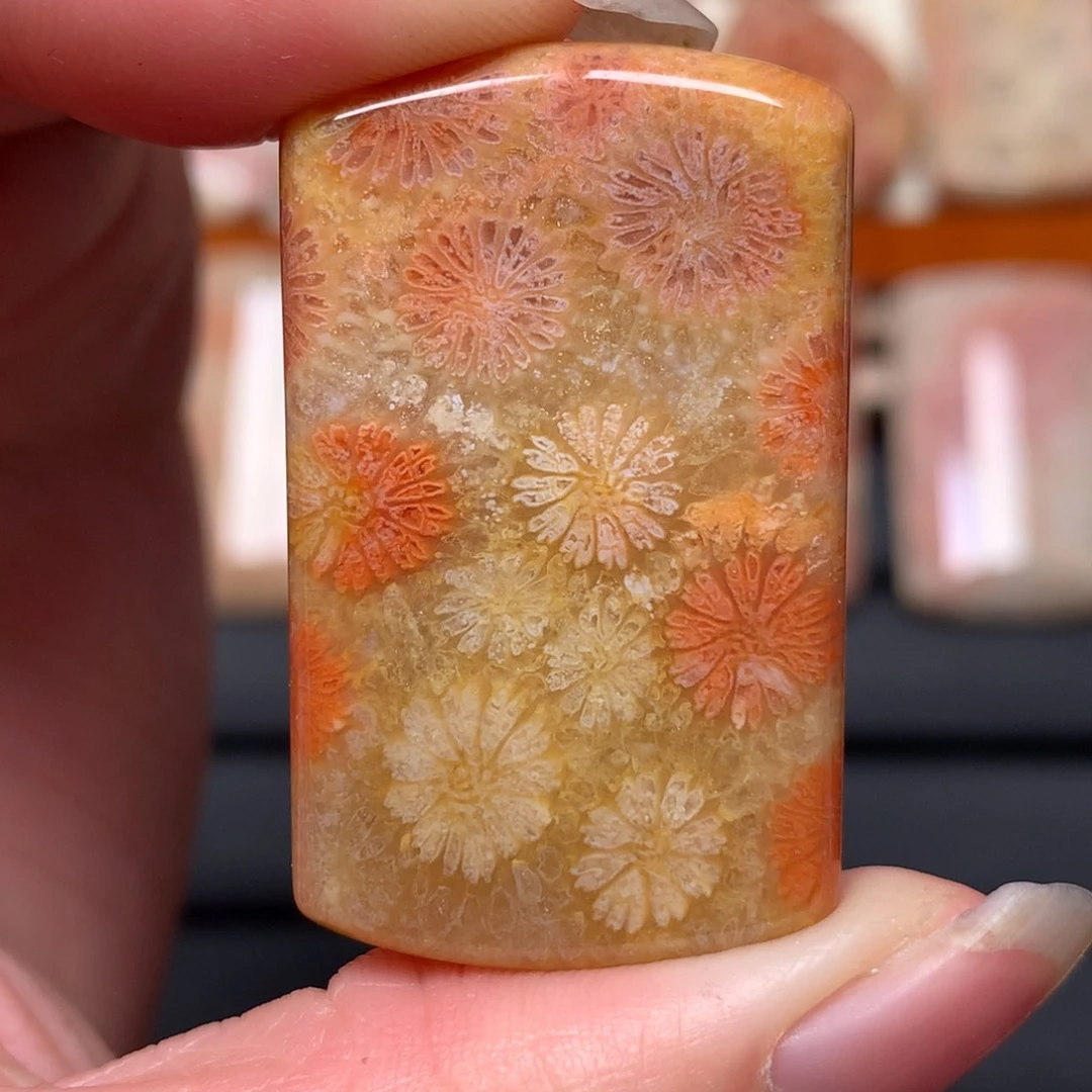 兜***@硅化玉未镶嵌吊坠无事牌手排平安扣