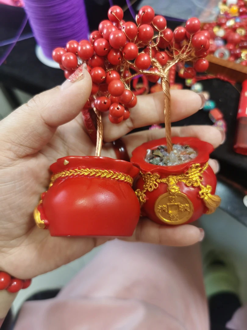 含辰砂工艺品天然辰砂朱砂配饰盆