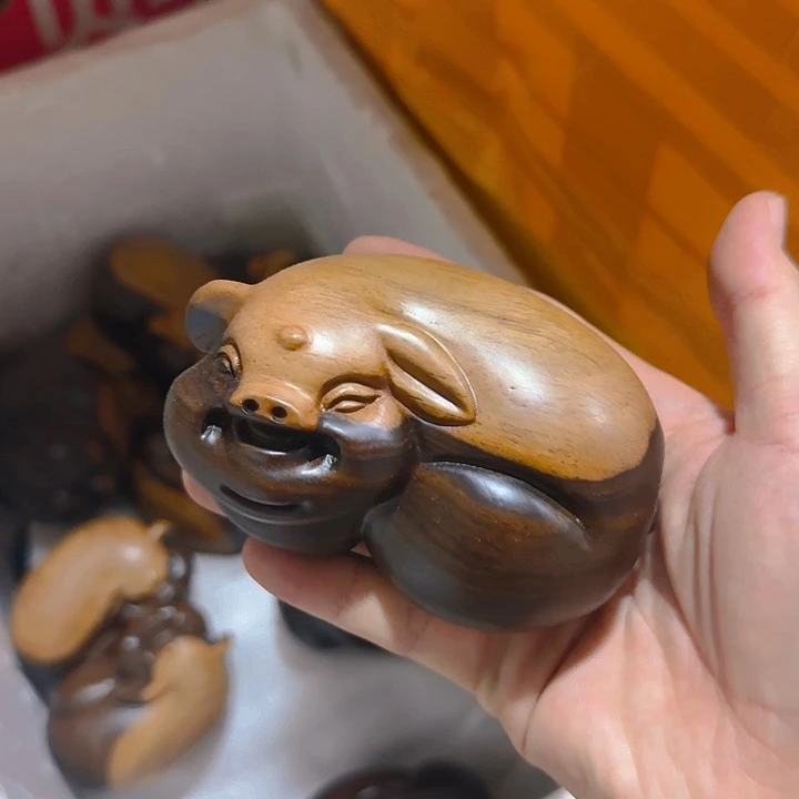 木黑檀木12福猪一只