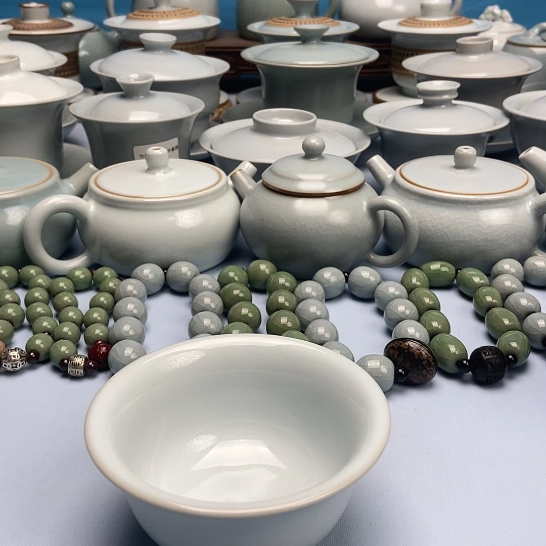 杯微瑕月白釉压手原矿原釉原产地