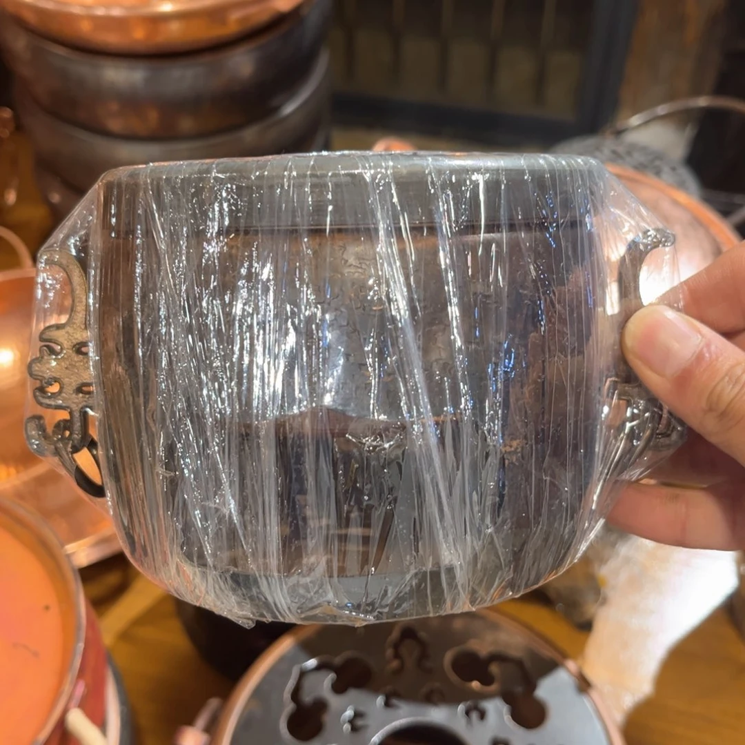 烟熏色直筒炉子黄铜拉环手工锻打工艺