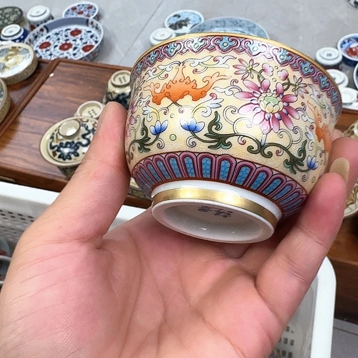 瓷片珐琅彩楼市杯景德镇