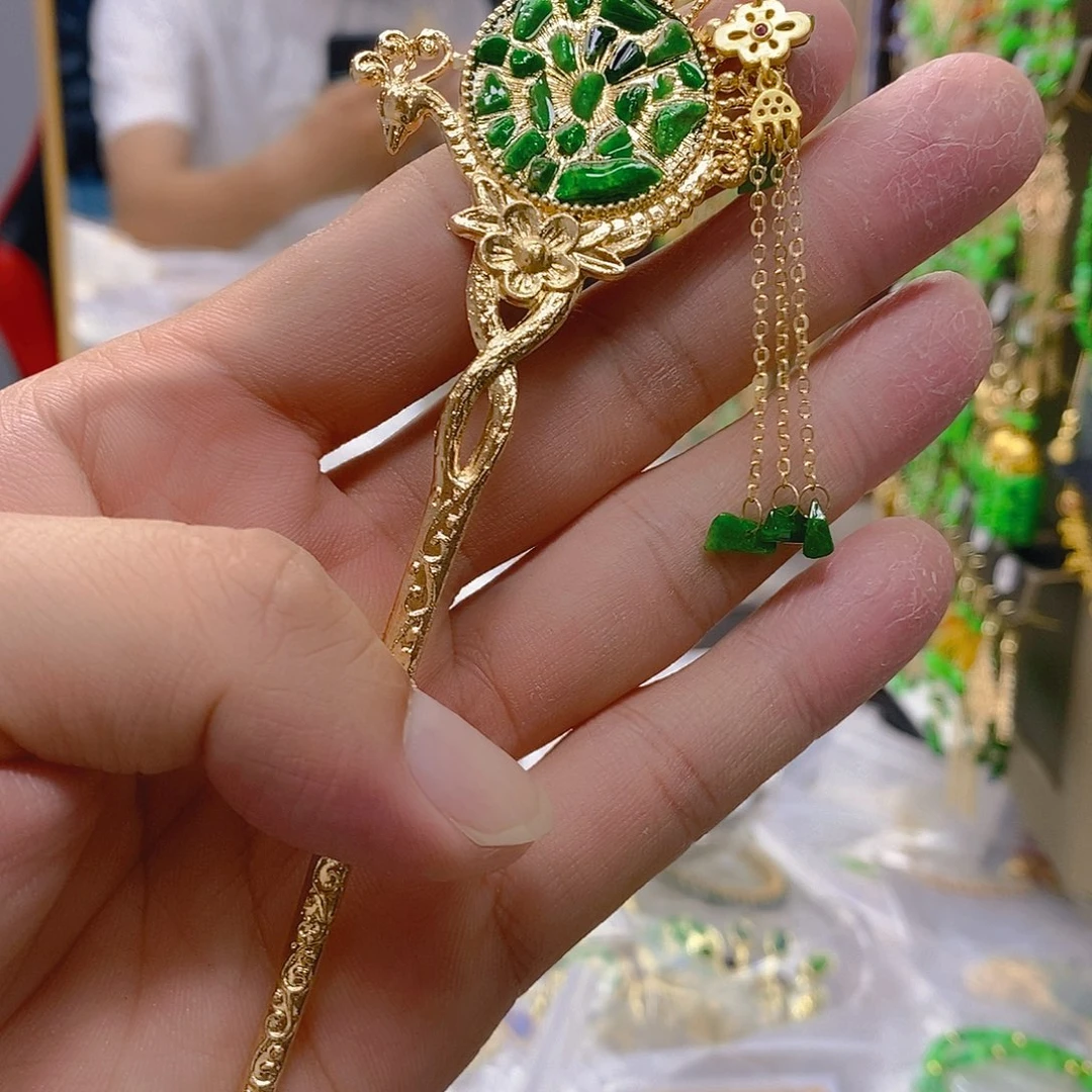 翡翠合金耳饰翡翠