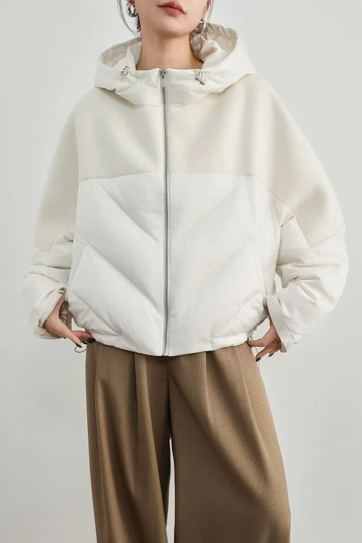 2025秋冬新款法式双面拼接鹅绒服外套6030