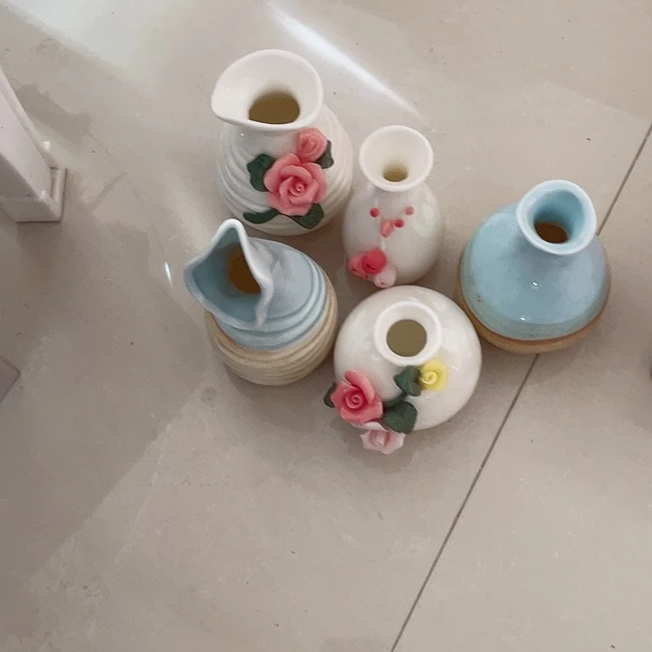 瓷片纯陶瓷手工捏花