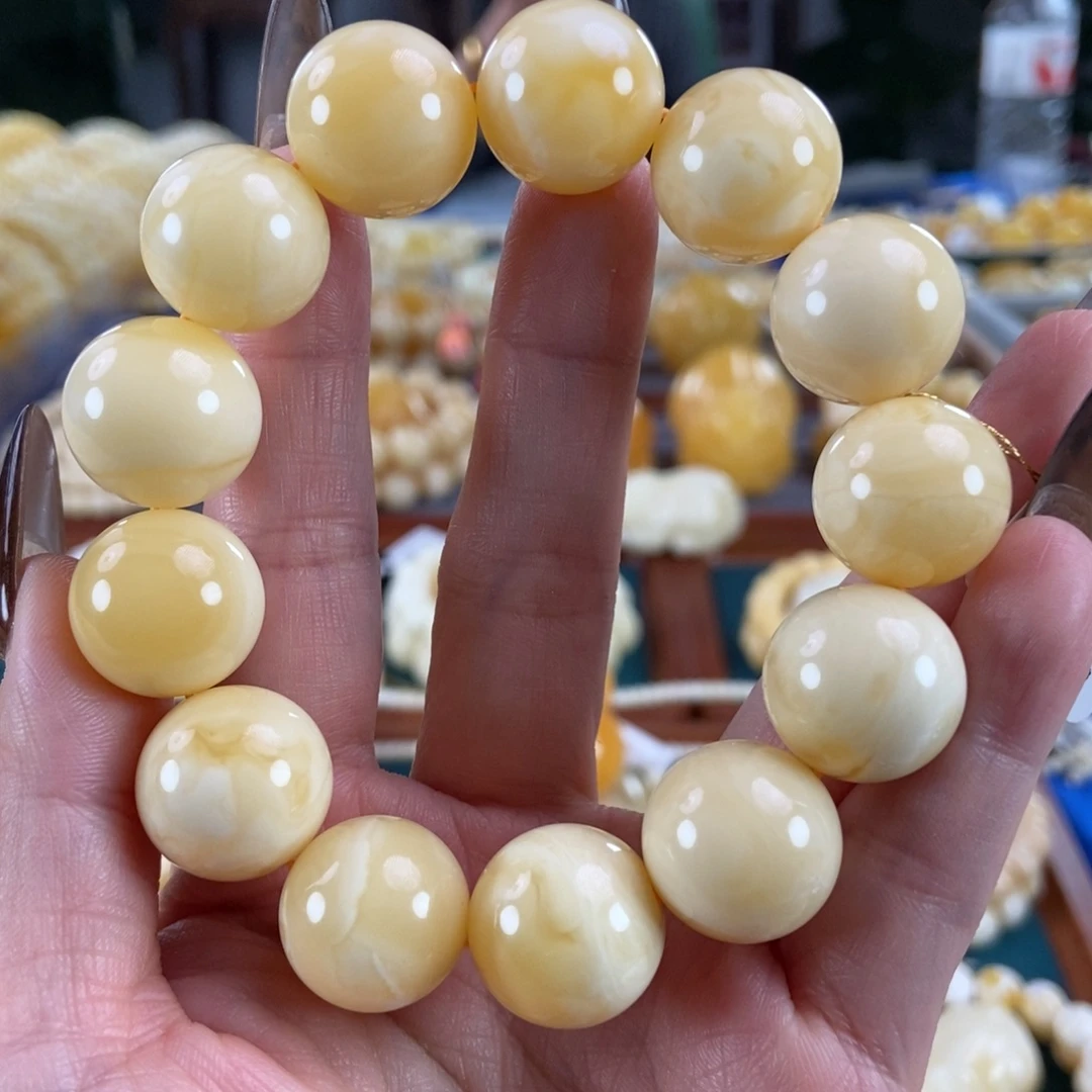 琥珀未镶嵌珠宝奇石17圆珠37.37