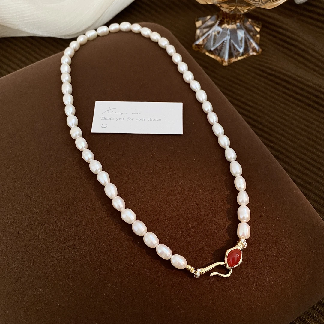 天然淡水珍珠项链气质百搭款锁骨链高级感精致时尚优雅毛衣链