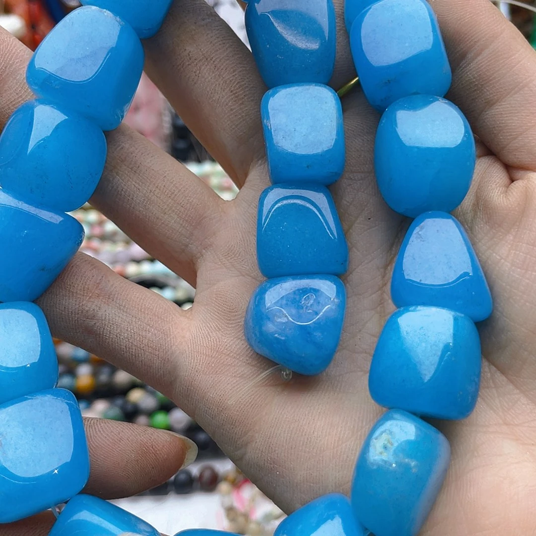 玛瑙/玉髓珠宝半成品未镶嵌海蓝宝一条