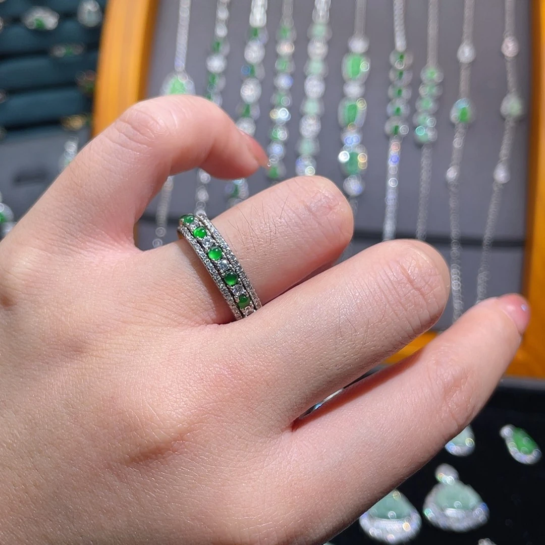 银S925镶嵌戒指翡翠