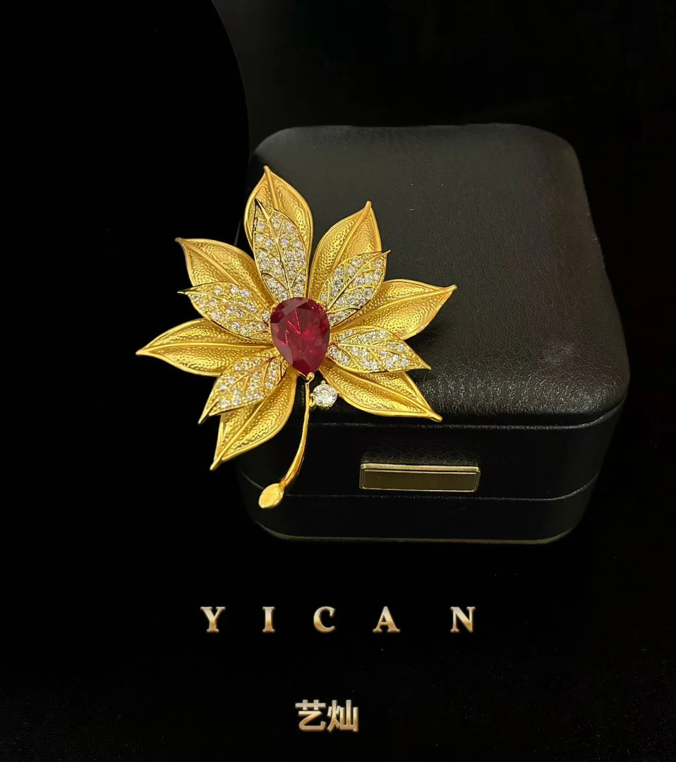 合金胸针 【金枫凝露】简约百搭精致优雅高档春夏时尚胸针轻奢5005