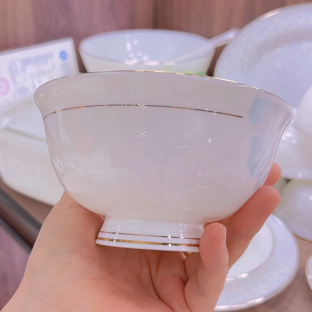 45%以上骨粉骨瓷月光牡丹碗单拍