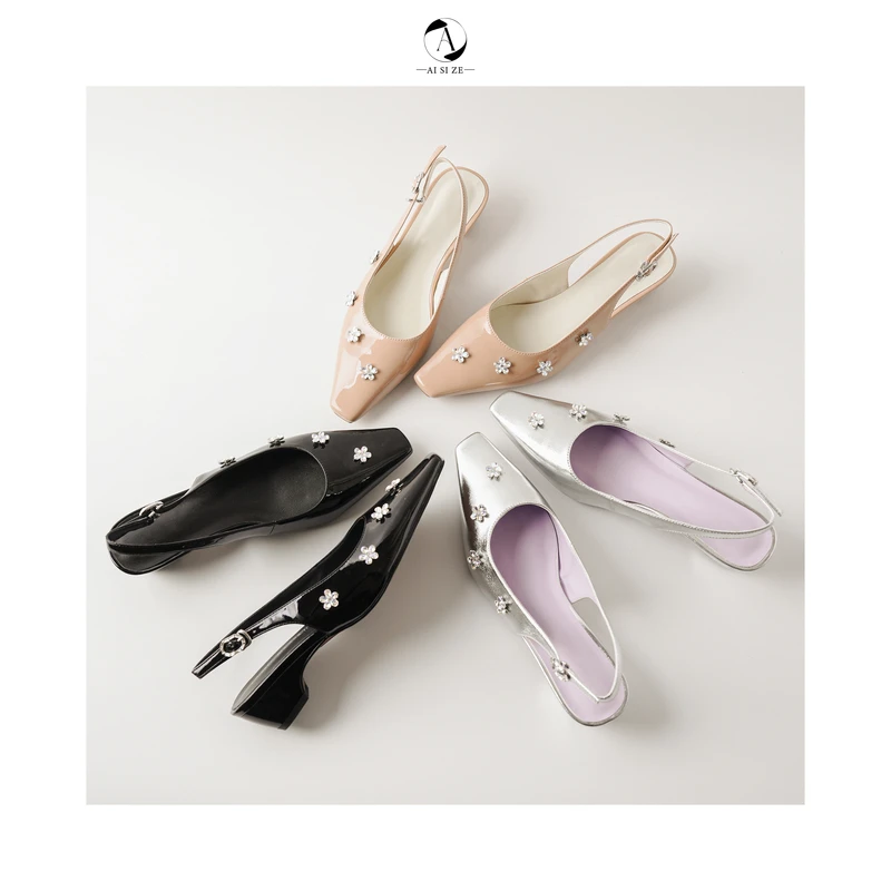 跟高4.5cm/34-39/修面皮中跟方头夏季风格单鞋粗跟百搭低跟凉鞋