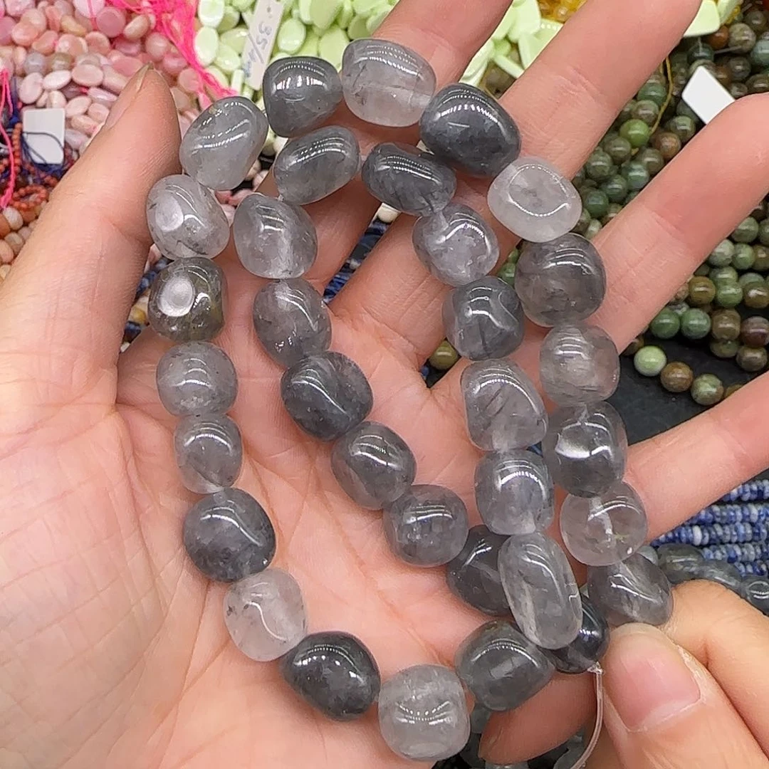 玛瑙/玉髓合金珠宝半成品云水晶一条圆不定8-10mm