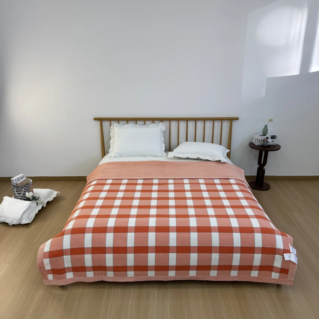 【水洗棉加绒床盖】超柔软200×230水洗棉婴儿绒床盖盖毯一条--1