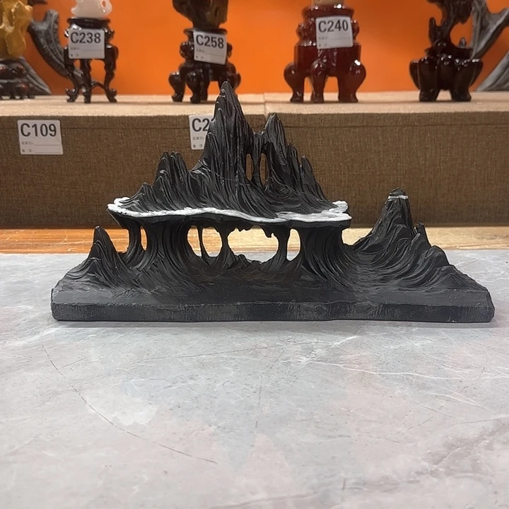 茶宠岁**痕奇石茶宠鱼缸文房摆件 