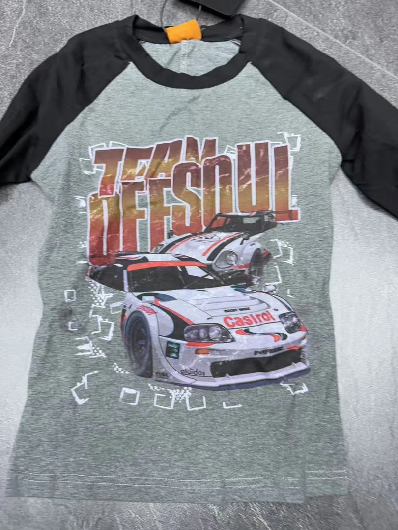 B1-3黑灰色“跑车”长袖上衣（6011）