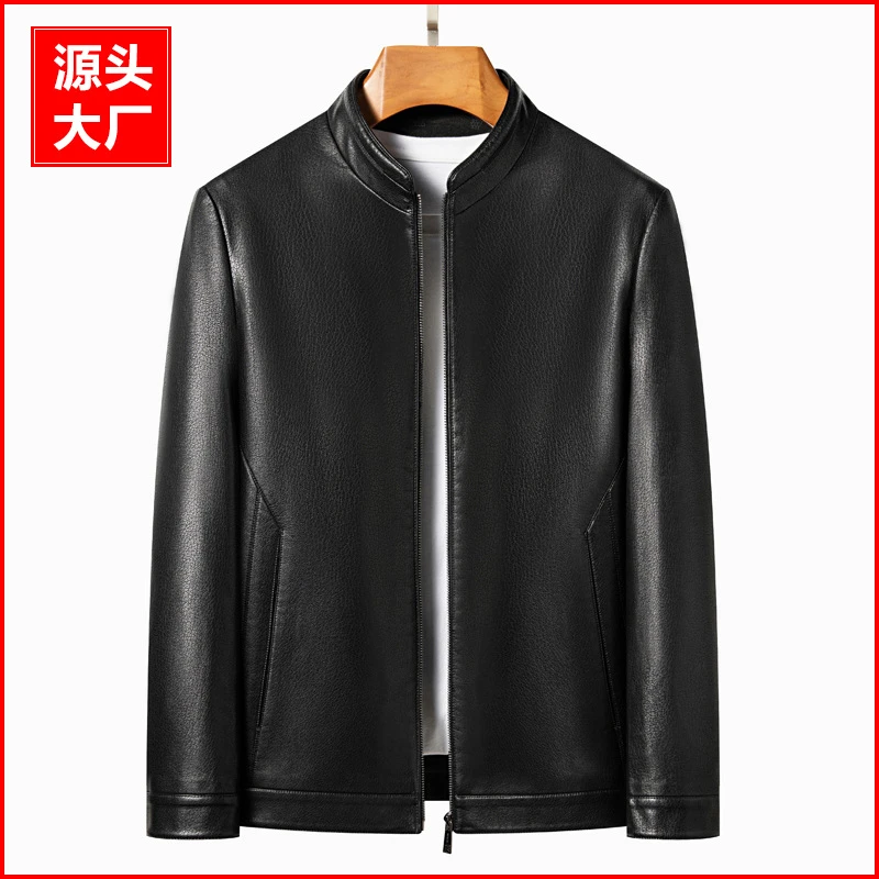 依诺柏尼|爆款男士立领生态皮衣高品质皮夹克男外套|薄厚可选