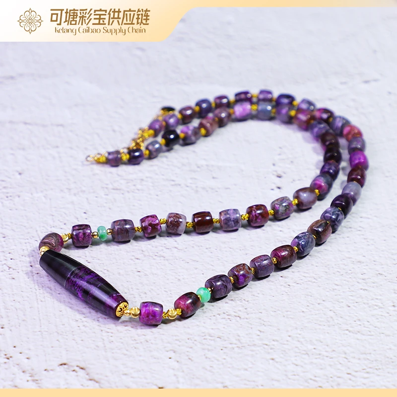 南非舒俱来 18K金 桃红樱花 舒俱来老型项链 KTCB-4267-2