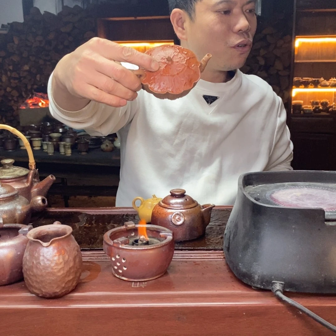 紫砂柴烧专****脉紫砂壶手工