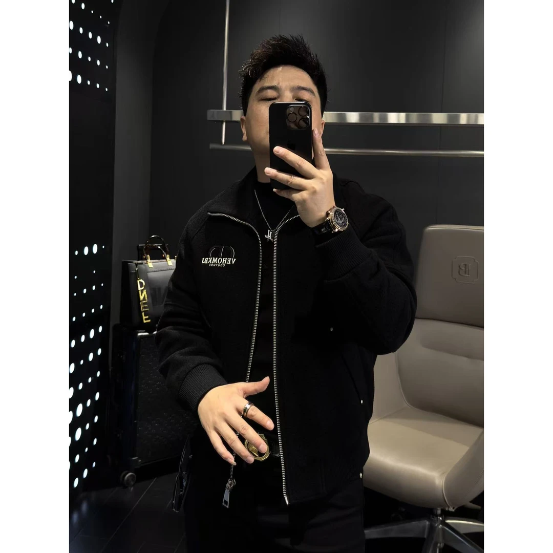 【马哥严选】时尚2025秋冬新款高端刺绣休闲男士夹克外套百搭潮流