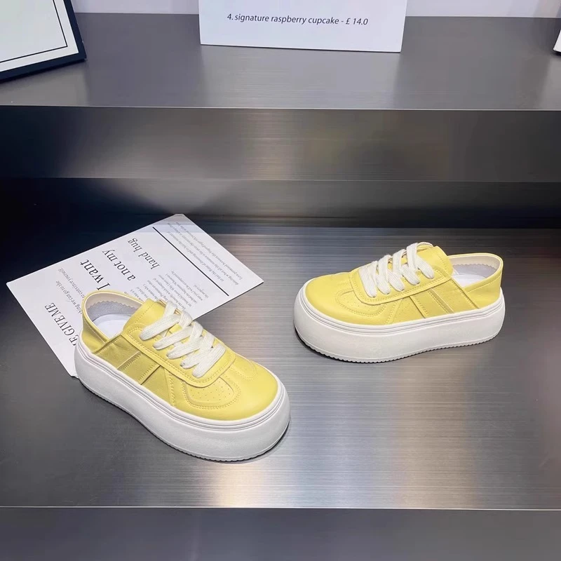 两穿厚底小白鞋女2025年春夏季新款百搭透气舒适软底增高休闲板鞋