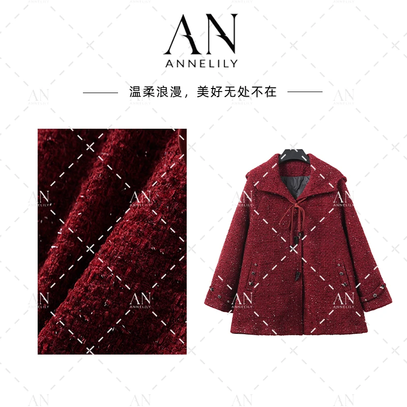 ANNELILY 【可慕】设计师休闲气质时尚百搭羽绒服外套AW2412084