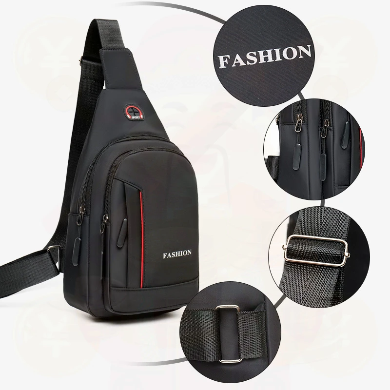 背包防水牛津布胸包运动男士单肩休闲潮牌男包包斜挎包小挎包胸前