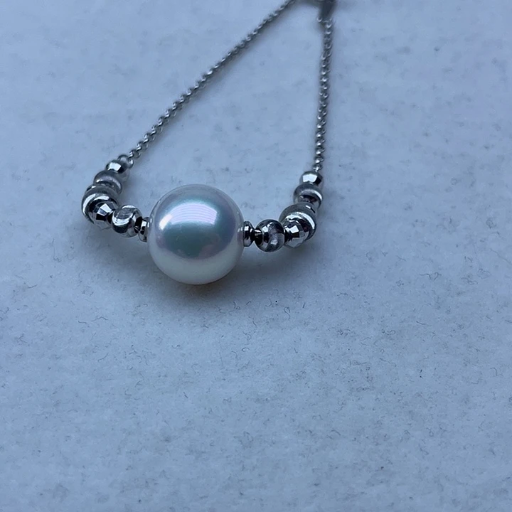 困***.银S925镶嵌手链淡水珍珠