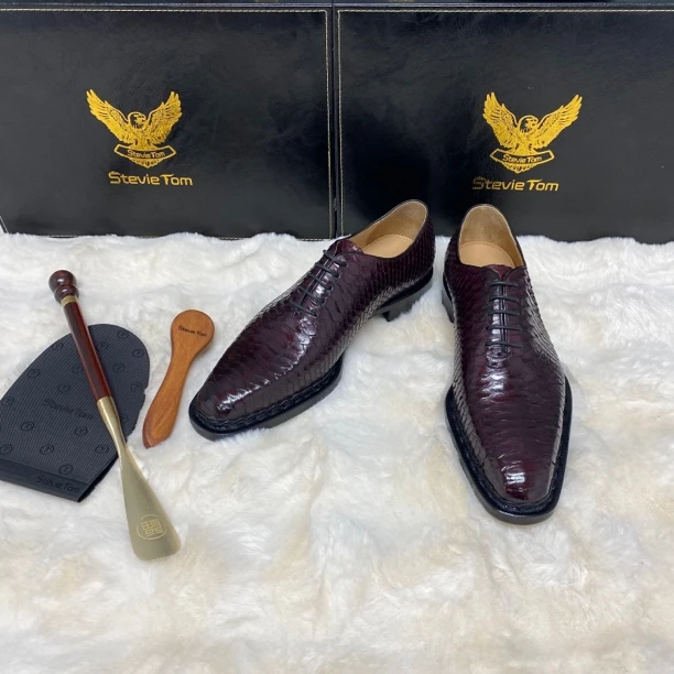 意大利汤姆史蒂芬男士商务正装皮鞋纯手工固特异皮鞋挪威缝皮鞋