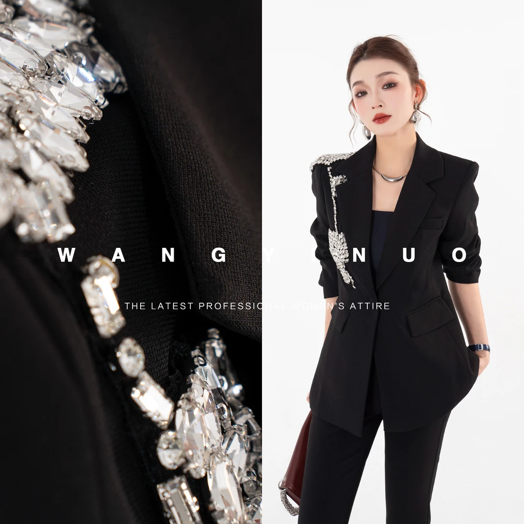 MD现货·依诺【璀璨盛绽】2024冬季加棉气质时尚显瘦百搭设计感西装