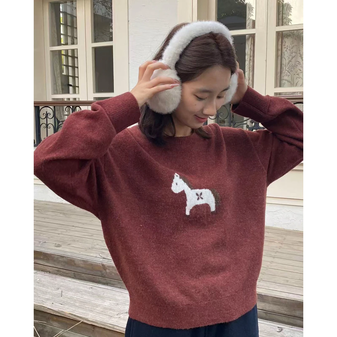 Botanique植物学“济州岛冬日”羊驼羊毛小马毛衣