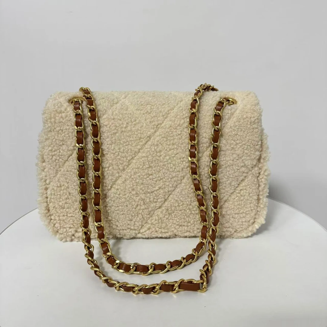 A288新款百搭通勤复古链条包【棕色-大号滑雪包】