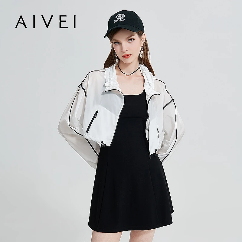 AIVEI艾薇春新户外休闲运动防晒薄外套背心裙套装R0160050